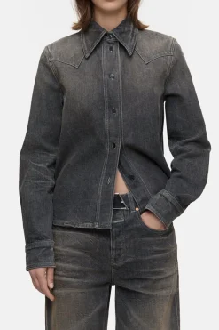 Closed Western denim blouse Dark grey Best