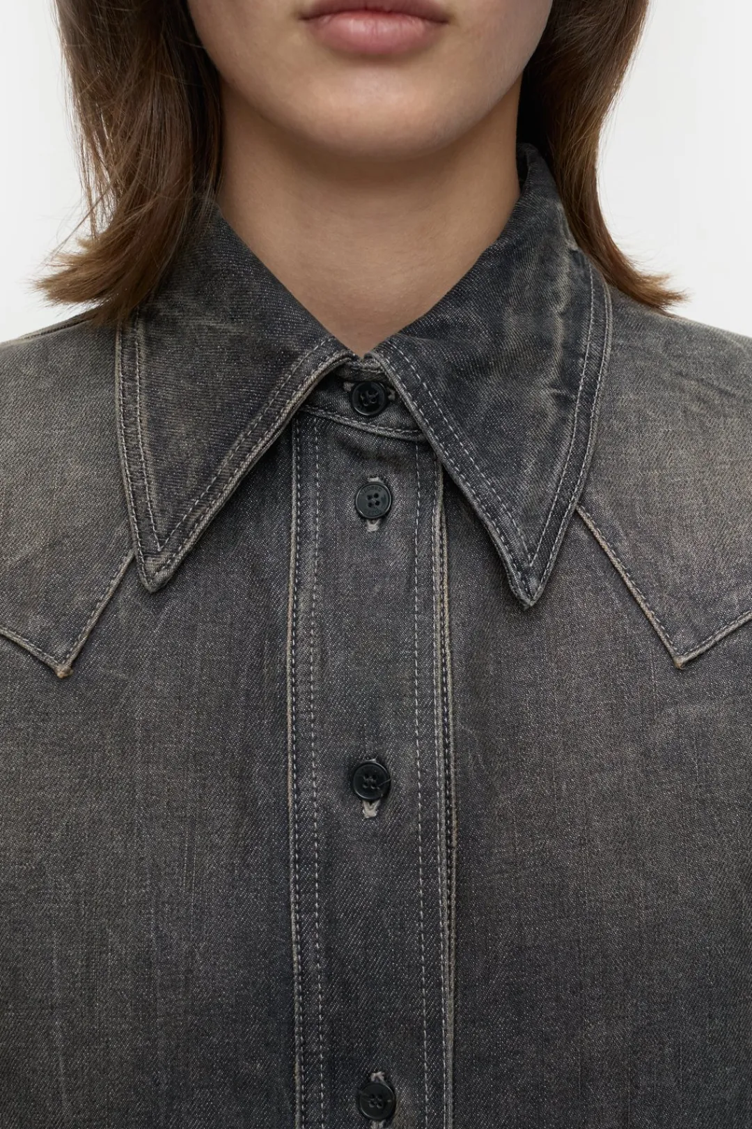 Closed Western denim blouse Dark grey Best