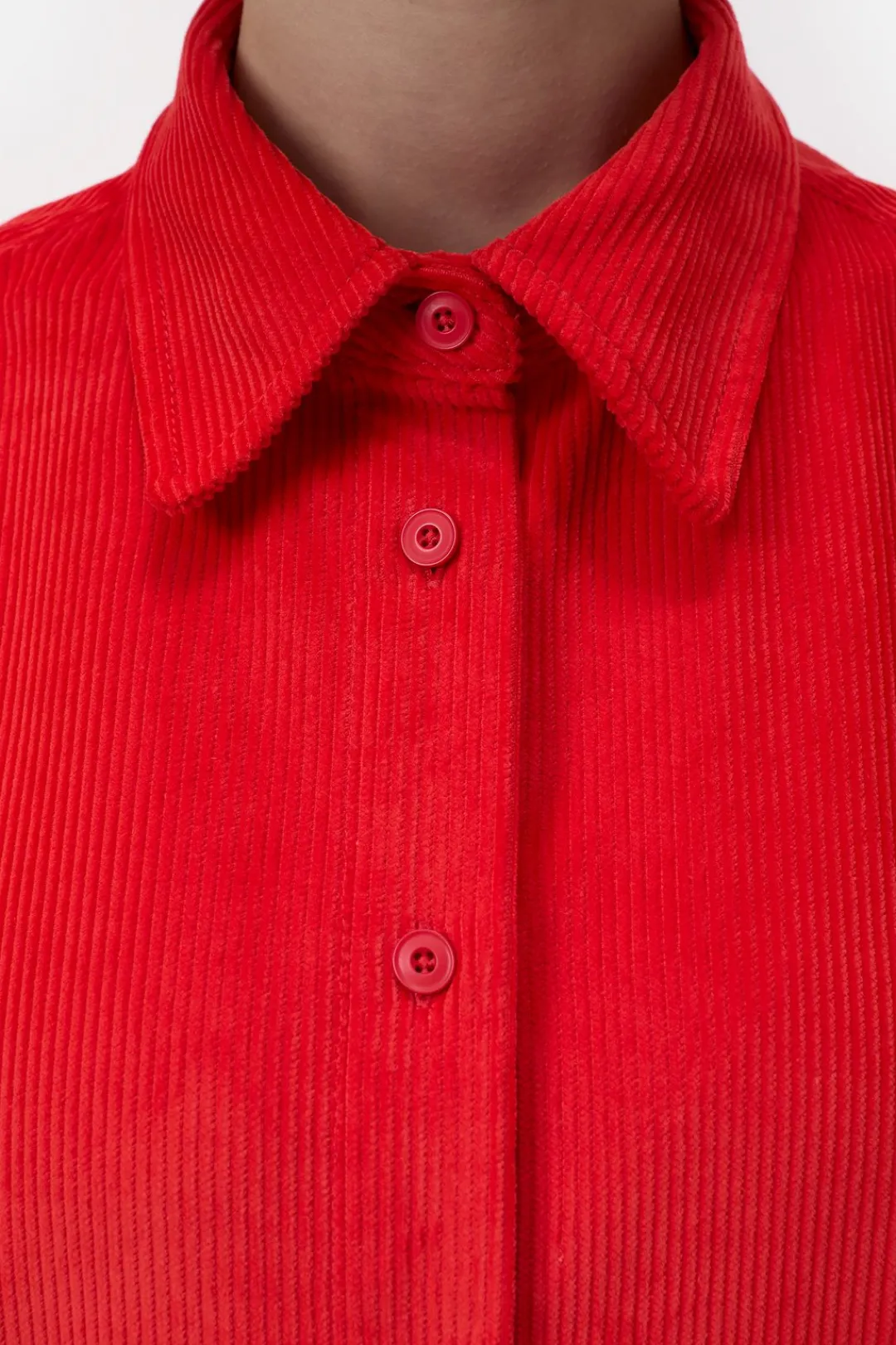 Closed Wide corduroy shirt Hibiscus red Discount