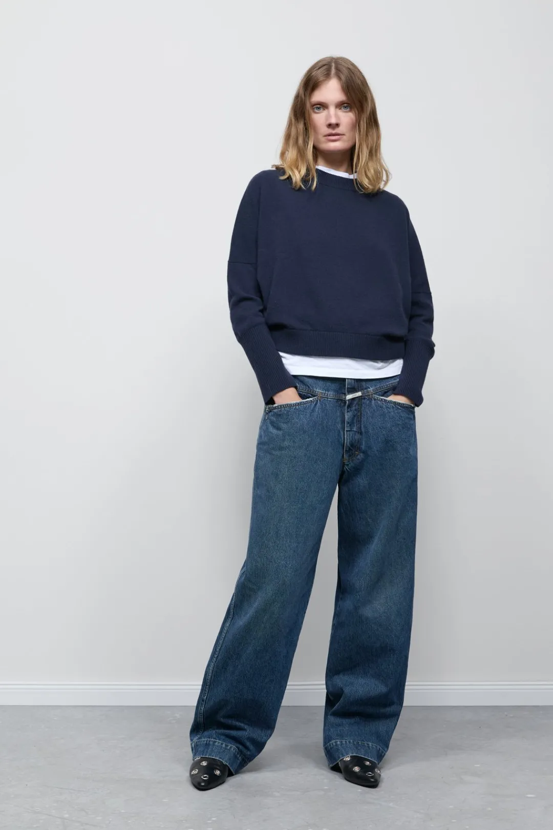 Closed Wide Jeans - Style Name Deni-X Dark blue Online