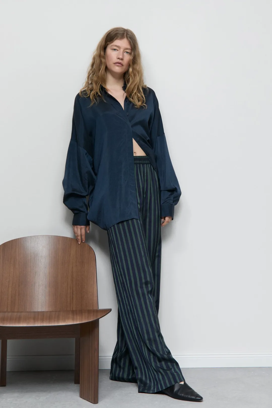 Closed Wide Pants - Style Name Winona Space blue Discount