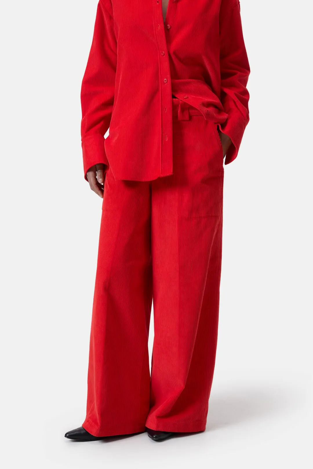 Closed Wide Pants - Style Name Wystan Hibiscus red Clearance