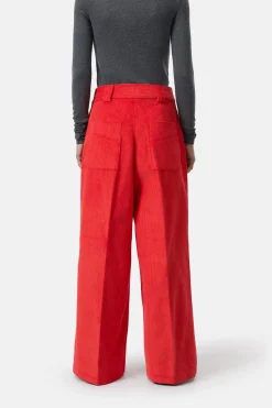 Closed Wide Pants - Style Name Wystan Hibiscus red Clearance