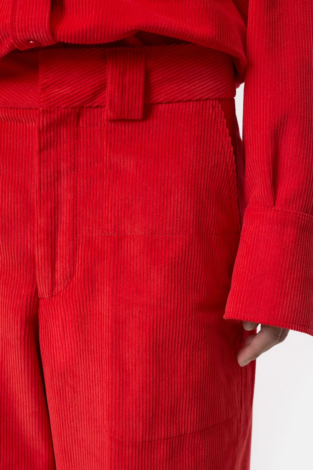 Closed Wide Pants - Style Name Wystan Hibiscus red Clearance
