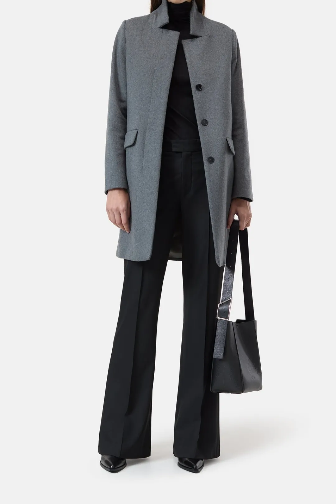Closed Wool and cashmere blend coat Dark grey melange Outlet