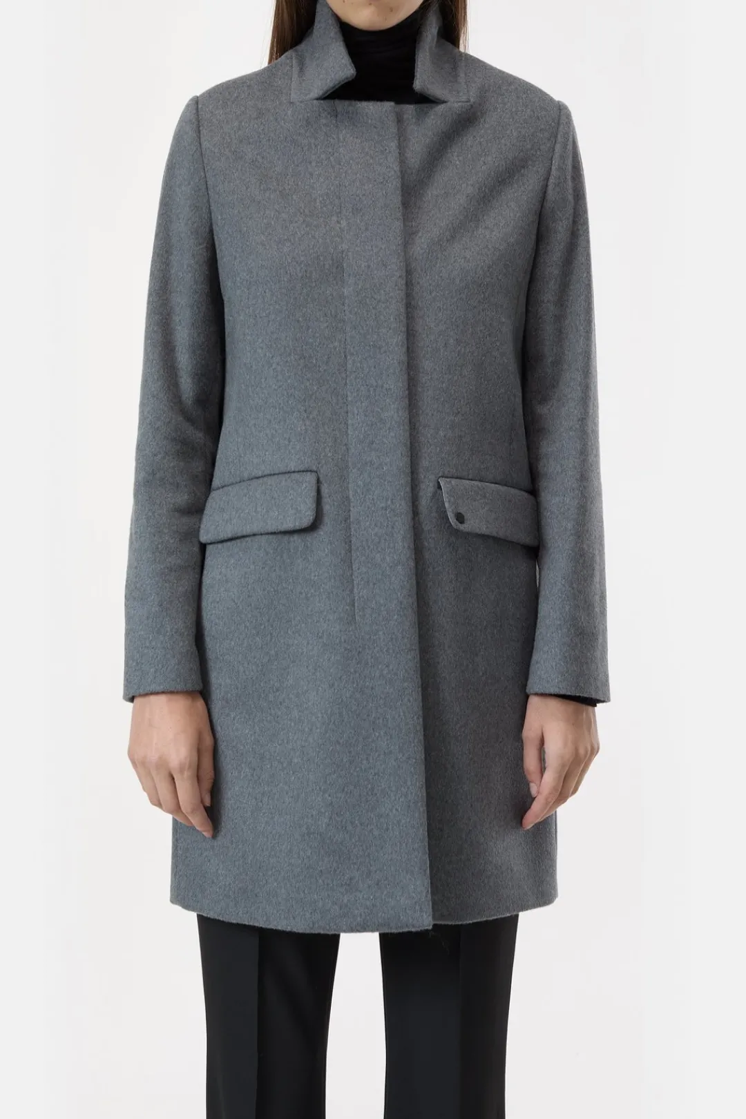 Closed Wool and cashmere blend coat Dark grey melange Outlet