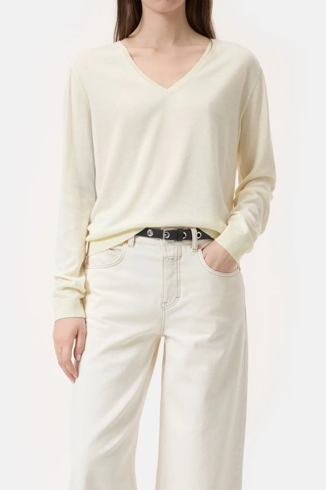 Closed Wool and silk blend jumper Vanilla beige Best