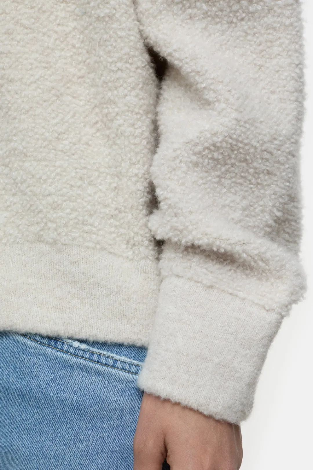 Closed Wool blend bouclé jumper Pearl beige Sale