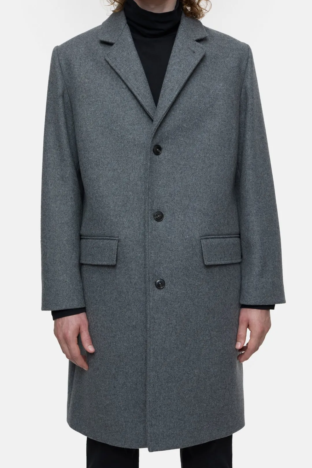 Closed Wool blend coat Dark grey melange Outlet