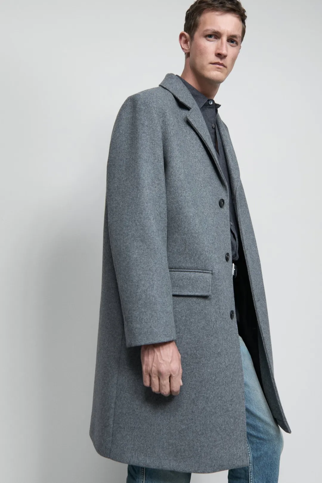 Closed Wool blend coat Dark grey melange Outlet