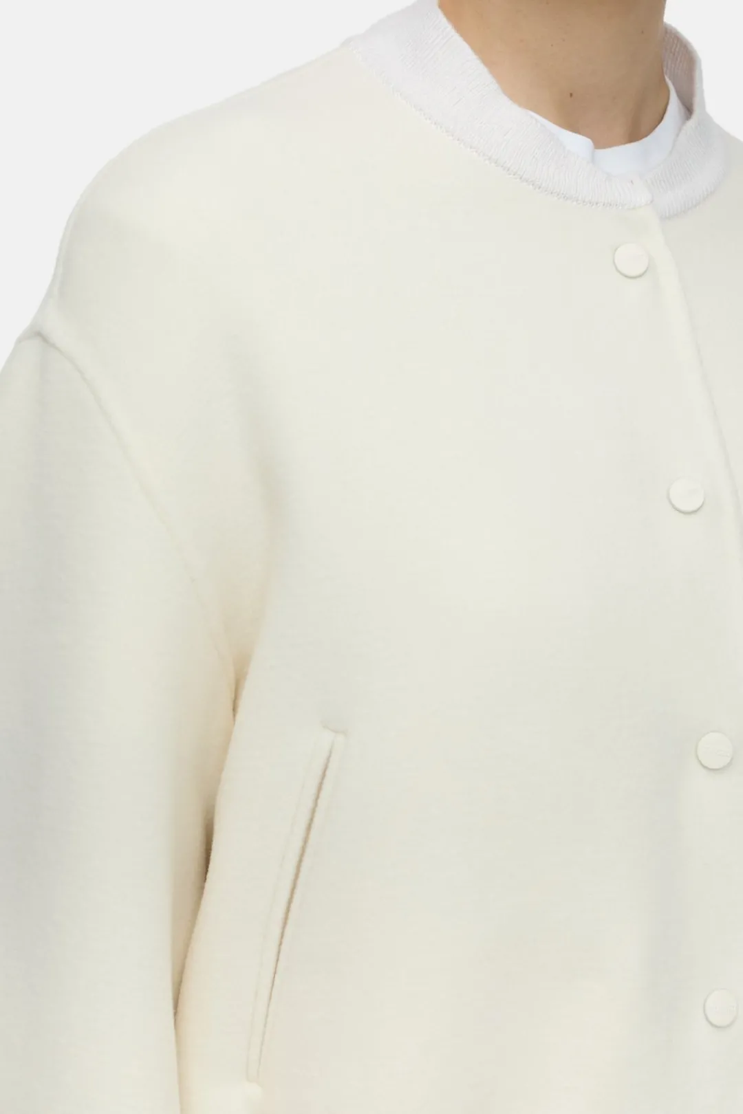 Closed Wool blend college jacket Ivory Best