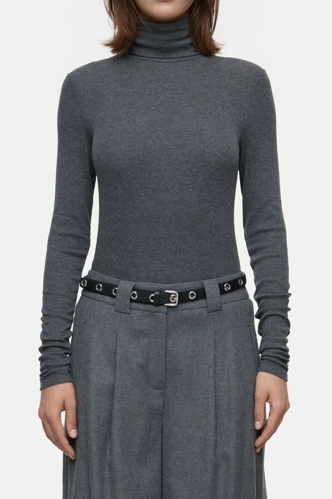 Closed Wool blend turtleneck Dark grey melange Discount