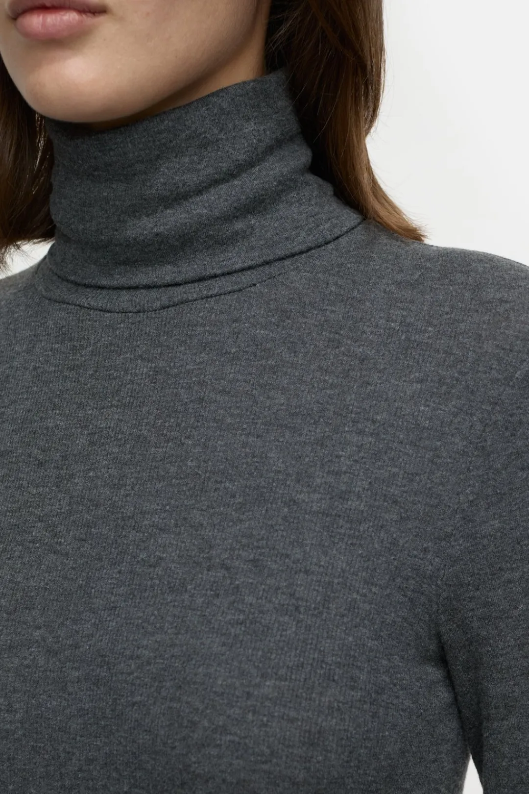 Closed Wool blend turtleneck Dark grey melange Discount