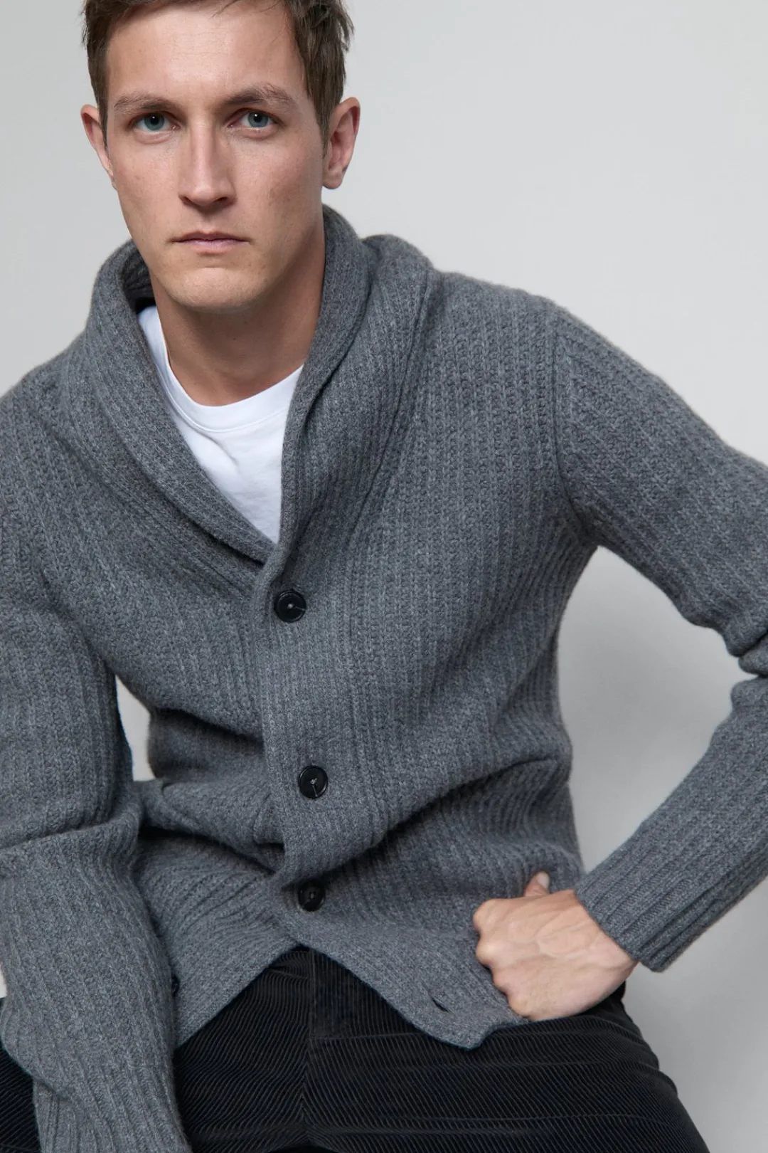 Closed Wool cardigan Dark grey melange Best
