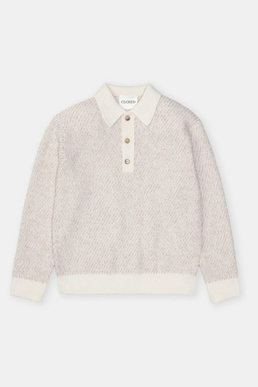 Closed Wool polo jumper Ivory Outlet
