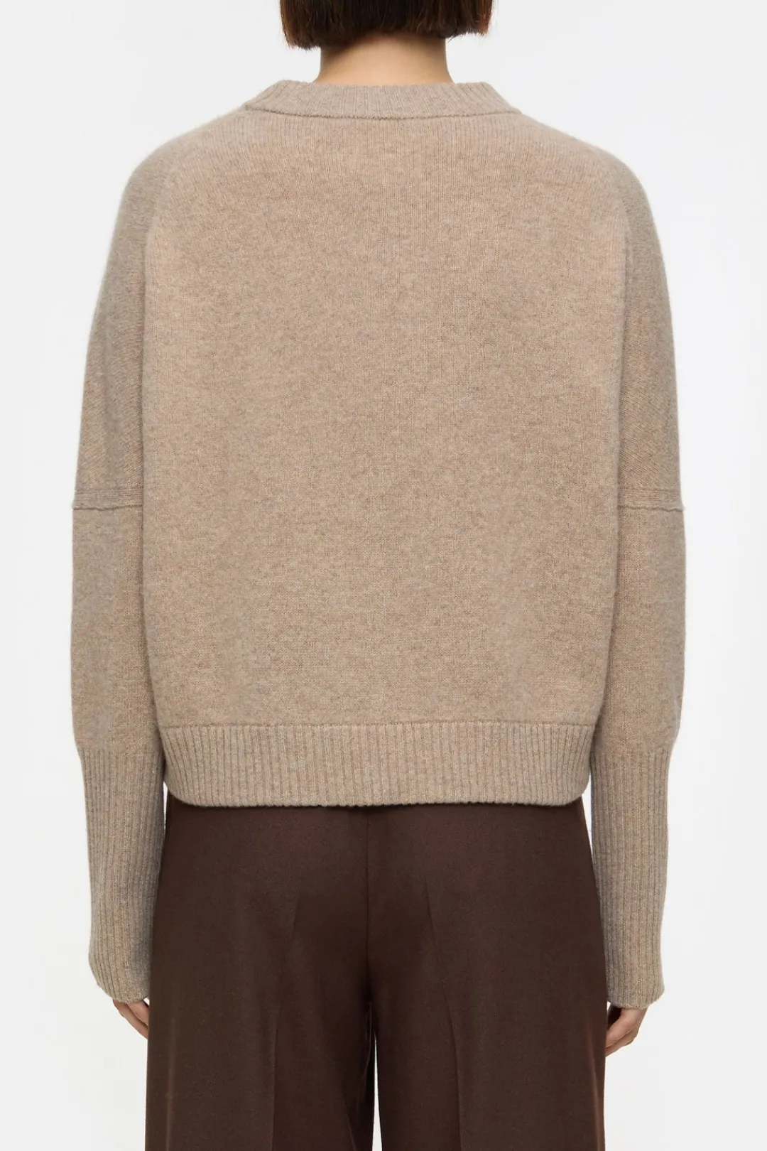 Closed Wool round neck jumper Dark chino beige New