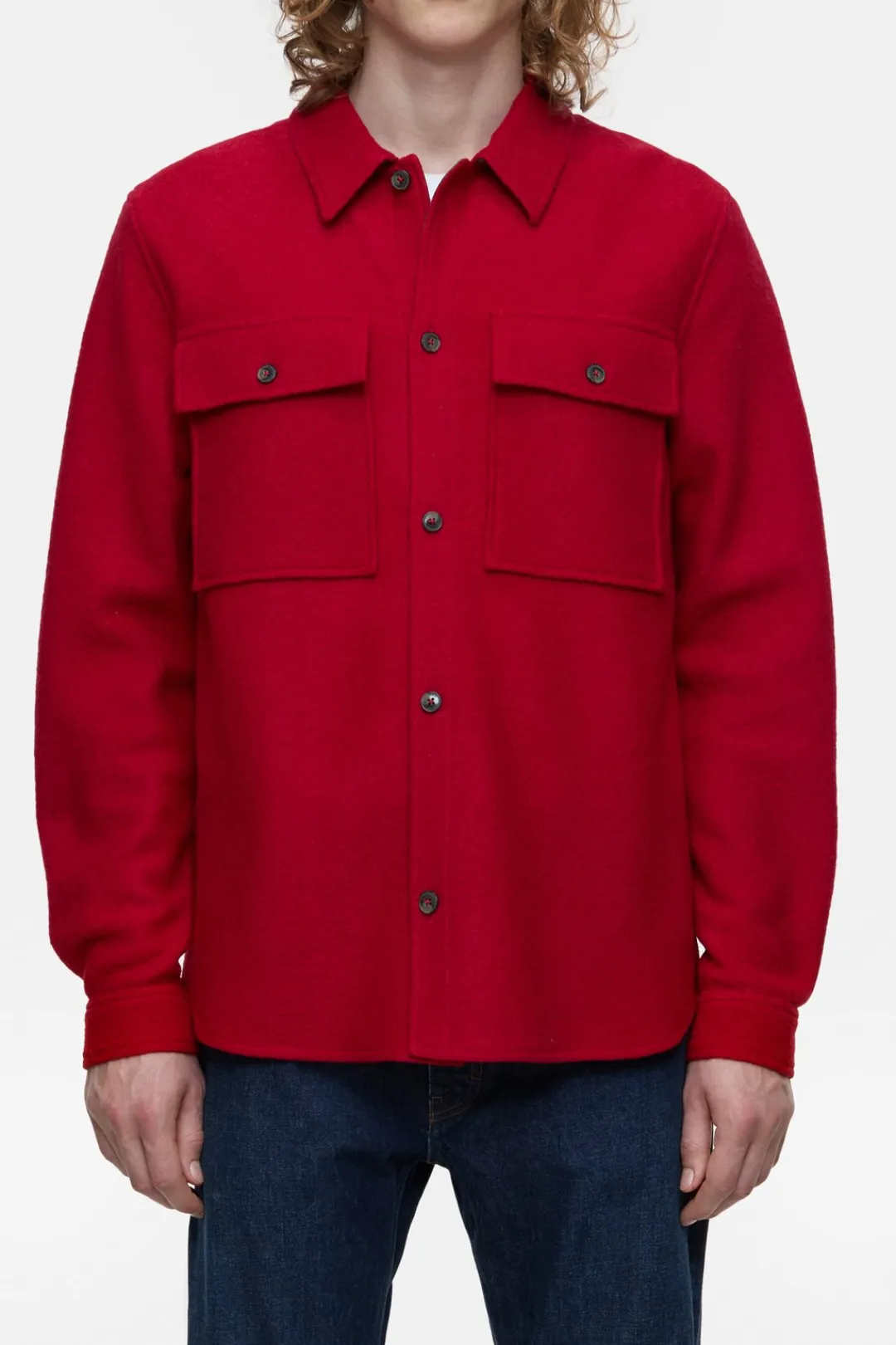 Closed Wool shirt Chili pepper red Hot