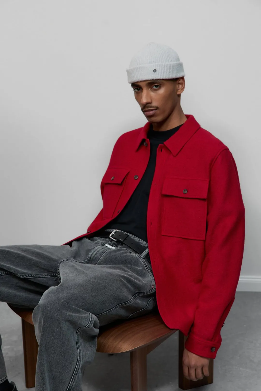 Closed Wool shirt Chili pepper red Hot