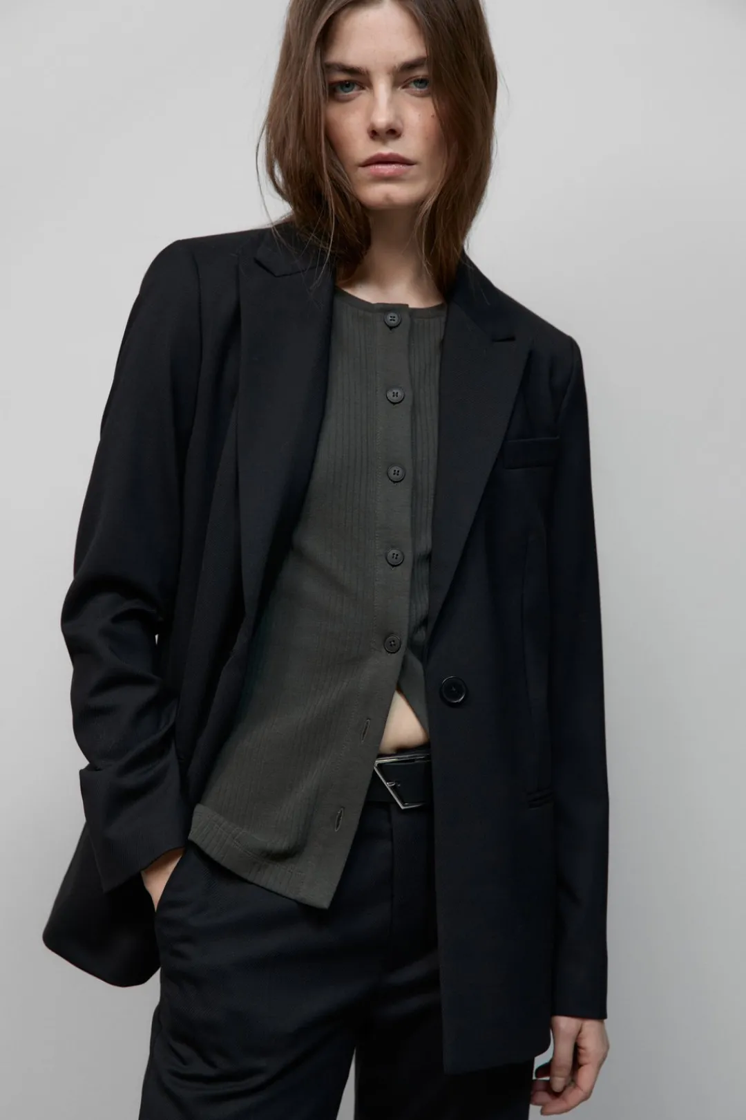Closed Wool stretch blazer Black New