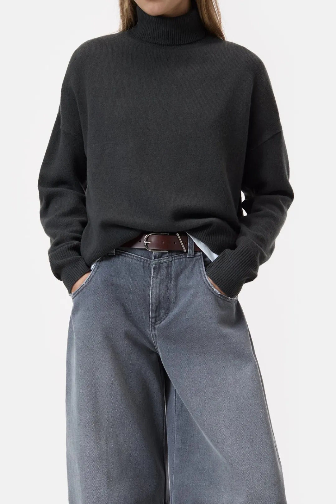Closed Wool turtleneck jumper Irish coffee