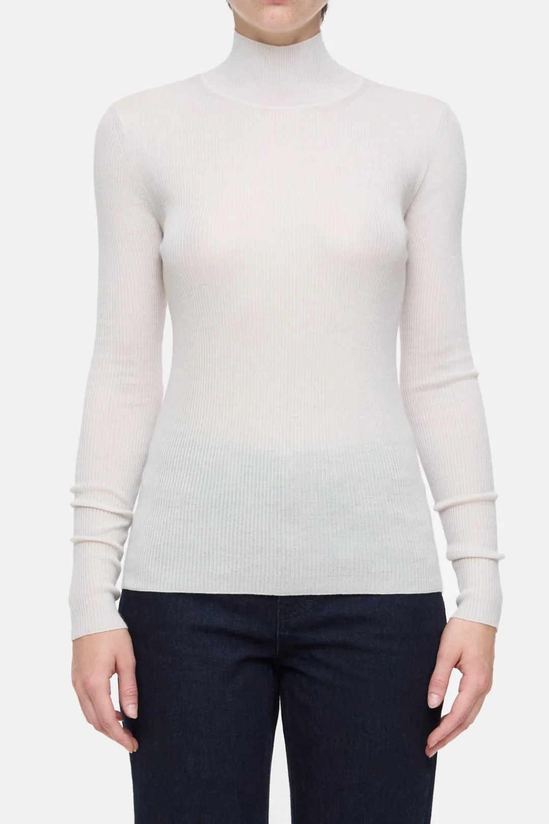 Closed Wool-cashmere longsleeve Pearl beige Clearance