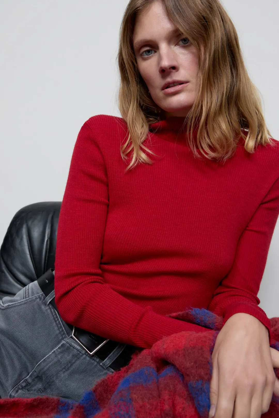 Closed Wool-cashmere longsleeve Chili pepper red Clearance