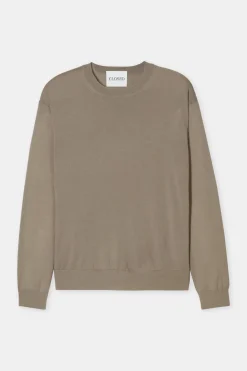 Closed Wool-cashmere-mix longsleeve Natural linen Discount