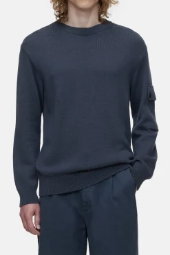 Closed Wool-cotton-mix jumper Smokey blue Online