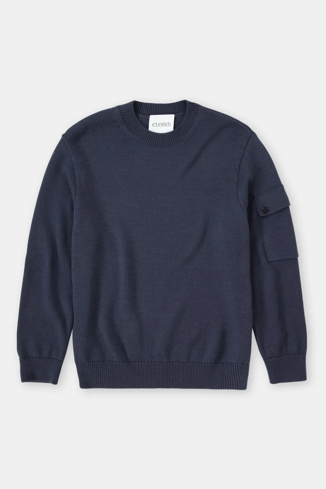 Closed Wool-cotton-mix jumper Smokey blue Online