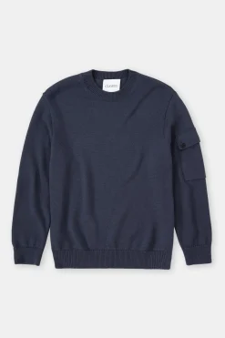 Closed Wool-cotton-mix jumper Smokey blue Online
