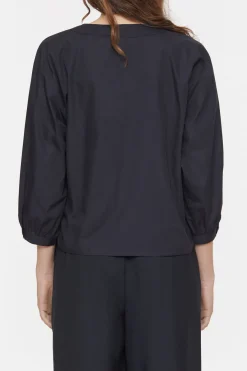 Closed Wrap Blouse Black Discount